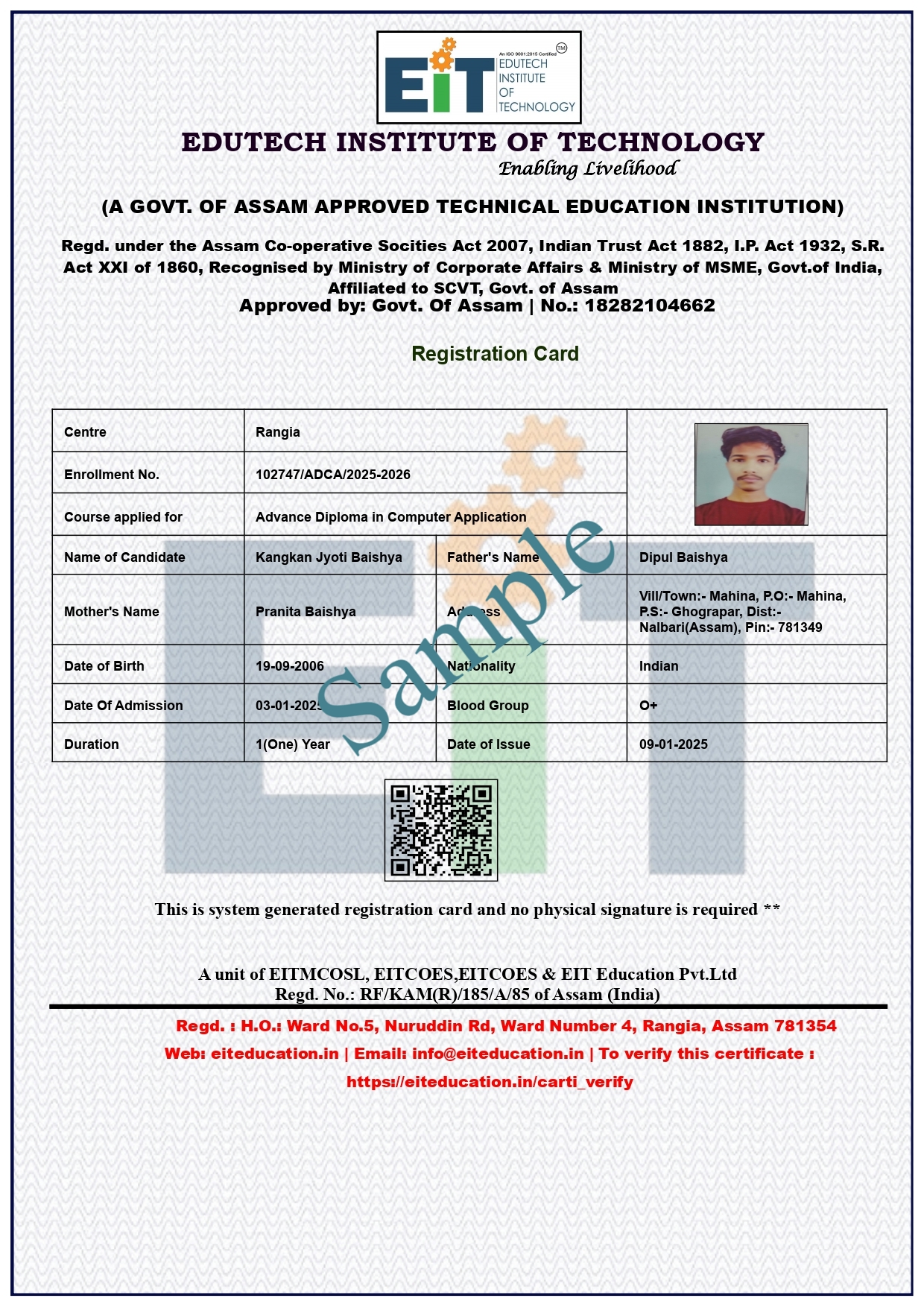 Registration Card
